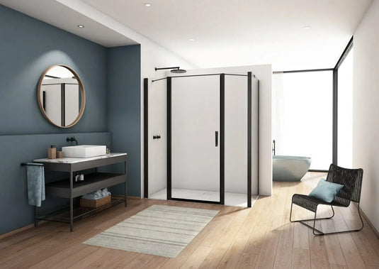 Kudos Divera 900mm Pivot Door - Matt Black - K22T10900607-0001 - Envy Bathrooms Ltd