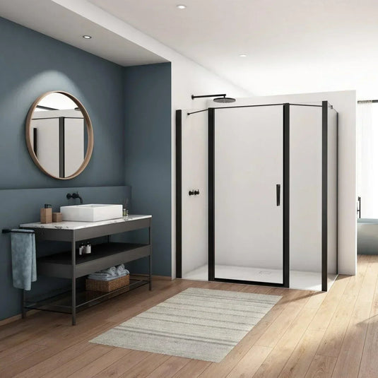 Kudos Divera 900mm Pivot Door - Matt Black - K22T10900607-0001 - Envy Bathrooms Ltd