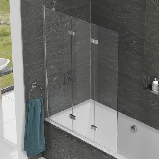 Kudos Inspire 1250mm 3 Panel In-Fold 6mm Bath Screen (LH) - Envy Bathrooms Ltd
