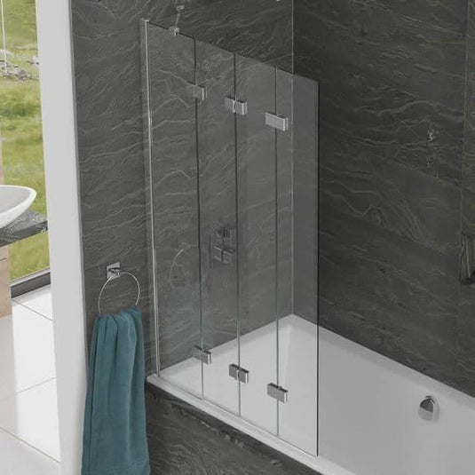Kudos Inspire 950mm 4 Panel In-Fold 6mm Bath Screen (LH) - Envy Bathrooms Ltd