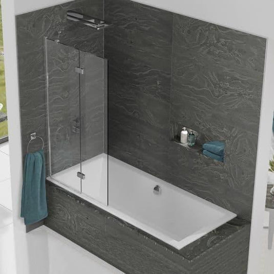 Kudos Inspire 875mm 2 Panel In-Fold 8mm Bath Screen (LH) - Envy Bathrooms Ltd