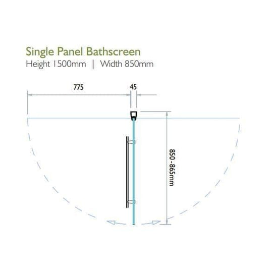 Kudos Inspire 8mm Bath Screen without Towel Rail - Envy Bathrooms Ltd