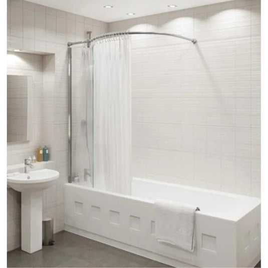 Kudos Inspire 8mm Corner Over Bath Curtain Shower Panel & Rail - Envy Bathrooms Ltd