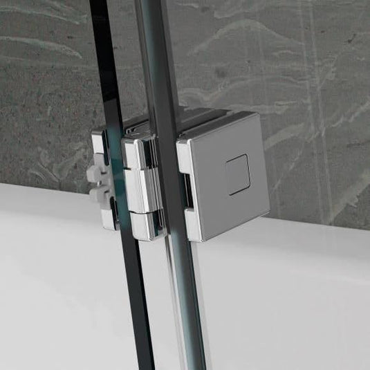 Kudos Inspire 950mm 2 Panel Out-Swing 8mm Bath Screen with Towel Rail (LH) - Envy Bathrooms Ltd