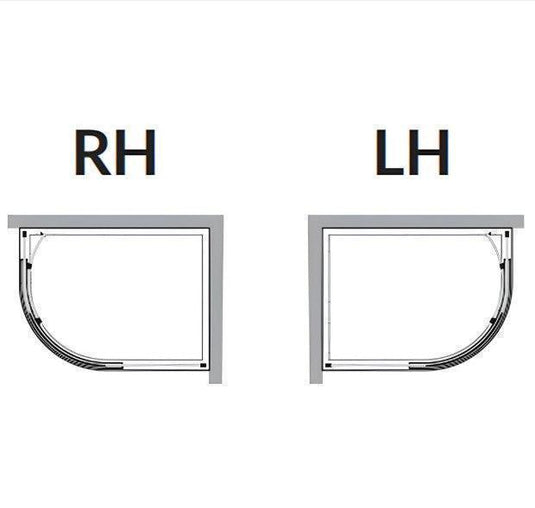 Kudos Kstone 1000 x 800mm Anti-slip Offset Quadrant Shower Tray (LH) - White - Envy Bathrooms Ltd
