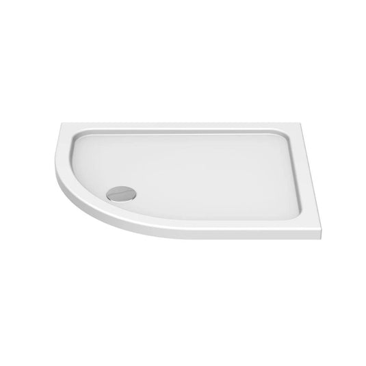 Kudos Kstone 1000 x 800mm Anti-slip Offset Quadrant Shower Tray (RH) - White - Envy Bathrooms Ltd