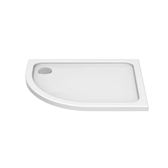 Kudos Kstone900 x 760mm Anti-slip Offset Quadrant Shower Tray (RH) - White - Envy Bathrooms Ltd