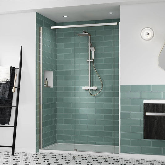 Kudos Pinnacle 8 1300mm Frameless Sliding Door (LH) - Chrome - Envy Bathrooms Ltd