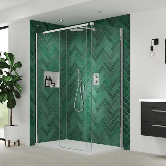 Kudos Pinnacle 8 1400mm Frameless Sliding Door (LH) - Chrome - Envy Bathrooms Ltd