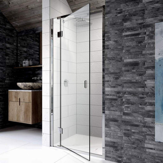 Kudos Pinnacle 8 800mm Hinged Recess Door (LH) - Chrome - Envy Bathrooms Ltd