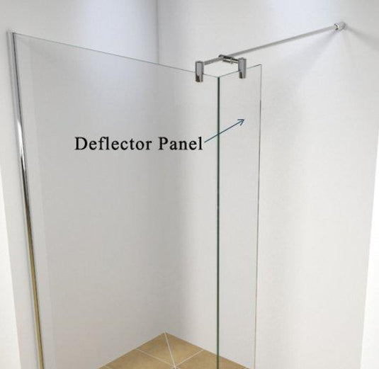 Kudos Ultimate 2 255mm Fixed Deflector Panel (8mm Thick) - Chrome - Envy Bathrooms Ltd