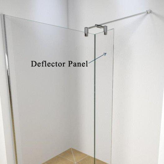 Kudos Ultimate 2 255mm Fixed Deflector Panel (8mm Thick) - Chrome - Envy Bathrooms Ltd