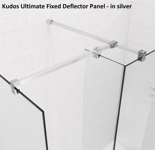 Kudos Ultimate 2 300mm Fixed Deflector Panel (8mm Thick) - Black - Envy Bathrooms Ltd