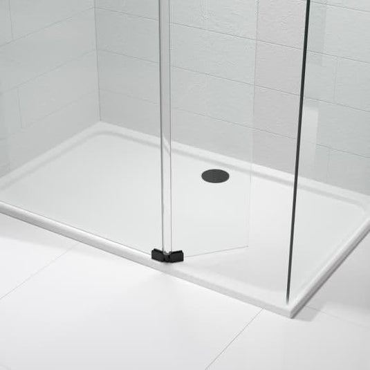 Kudos Ultimate 2 400mm Hinged Deflector Panel (LH - 8mm Thick) - Black - Envy Bathrooms Ltd