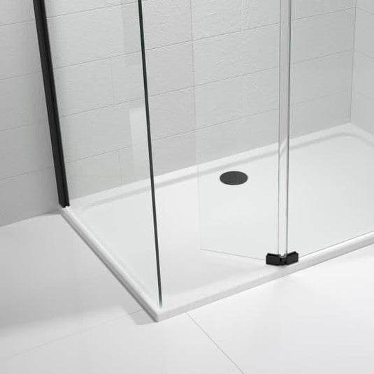 Kudos Ultimate 2 400mm Hinged Deflector Panel (RH - 8mm Thick) - Black - Envy Bathrooms Ltd