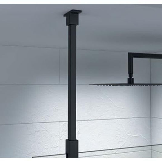 Kudos Ultimate 2 600mm Glass to Ceiling Fixing Kit - Matt Black - 10WPGCMBK - Envy Bathrooms Ltd