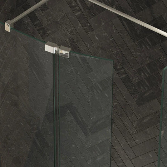 Kudos Ultimate 2 8mm Curved Hinged Deflector Panel Chrome 300mm LH - Envy Bathrooms Ltd