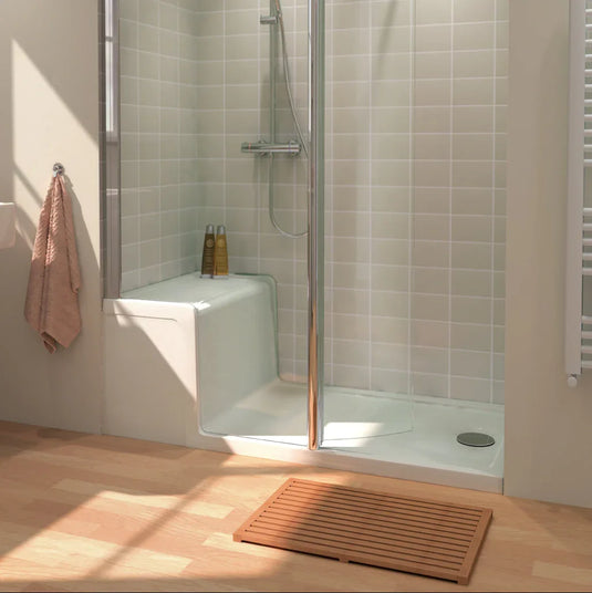 Lakes Classic 1500 x 800mm Seated Shower Tray - White - LKST8015 - Envy Bathrooms Ltd