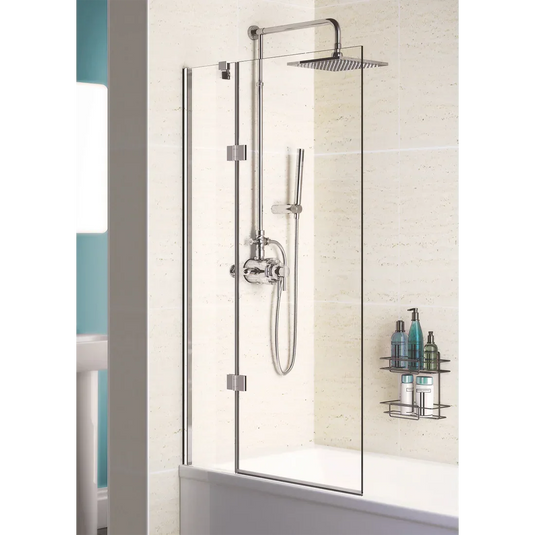 Lakes Coastline 1000mm Hinged Bath Screen (LH) - Silver - SS105LS - Envy Bathrooms Ltd