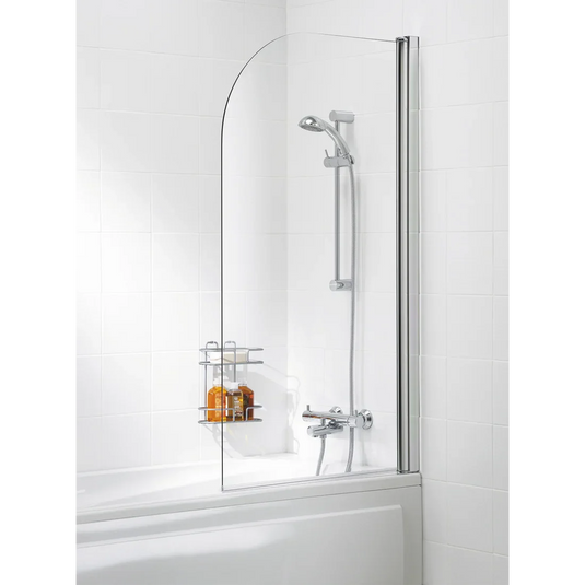 Lakes Curved 8mm Single Panel Bath Screen - Silver - BS810S - Envy Bathrooms Ltd