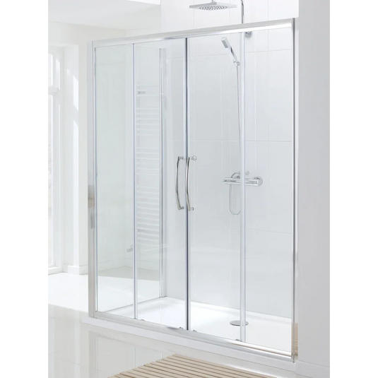 Lakes Semi Framed 1200mm Double Sliding Door - Silver - LKV2DS120S - Envy Bathrooms Ltd