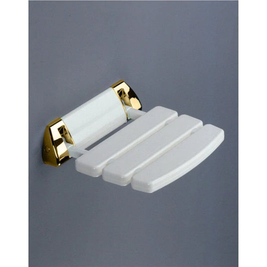 Lakes Series 200 SD Shower Seat - White/Gold - 0020SD29PM - Envy Bathrooms Ltd