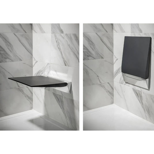 Lakes Series 500 SD Foldaway Shower Seat - Chrome/Grey - 5035SD05PM - Envy Bathrooms Ltd