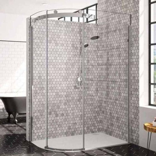 Merlyn 10 Series 1200 x 800mm 1 Door Offset Quadrant Shower Enclosure Left Hand - Chrome - M103243CL - Envy Bathrooms Ltd