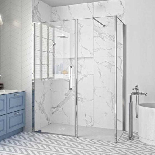 Merlyn 10 Series 1200mm Pivot Shower Door & Inline Panel - Chrome - M101241C - Envy Bathrooms Ltd