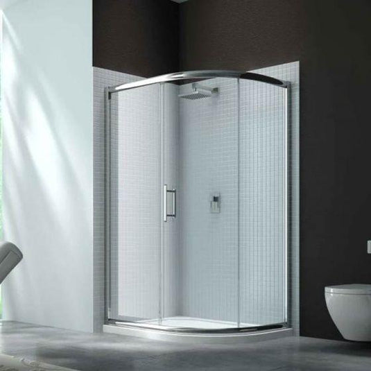 Merlyn 6 Series 1200mm x 800mm 1 Door Offset Quadrant Shower Enclosure - Chrome - M63243 - Envy Bathrooms Ltd