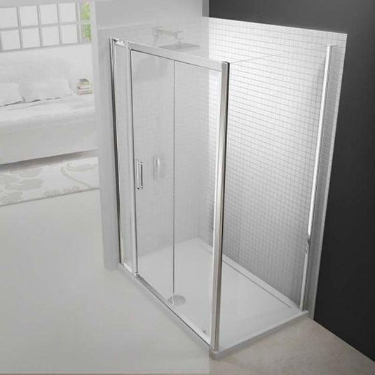 Merlyn 6 Series Sliding Shower Door and Inline Panel - 1400mm Shower Door 1540-1615mm - M68291P2H - Envy Bathrooms Ltd