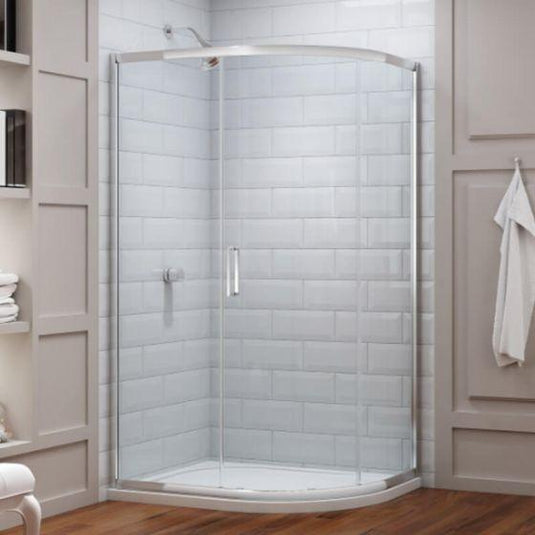 Merlyn 8 Series 1000mm x 800mm 1 Door Offset Quadrant Shower Enclosure - Chrome - M83233 - Envy Bathrooms Ltd