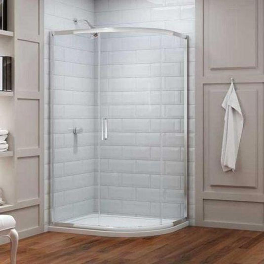 Merlyn 8 Series 1200mm x 900mm 1 Door Offset Quadrant Shower Enclosure - Chrome - M83241 - Envy Bathrooms Ltd