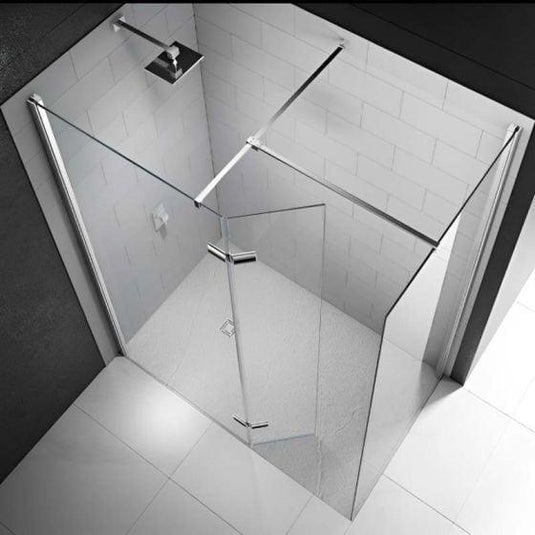 Merlyn 8 Series 1500 x 800mm Walk-In Shower Enclosure with Hinged Swivel Panel - Chrome - M8SWS300H - Envy Bathrooms Ltd