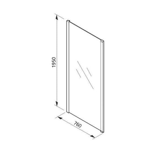 Merlyn 8 Series 760mm Side Panel For Frameless Hinged Bifold - M82101 - Envy Bathrooms Ltd