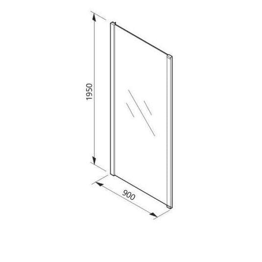 Merlyn 8 Series 900mm Side Panel For Frameless Hinged Bifold - M82103 - Envy Bathrooms Ltd