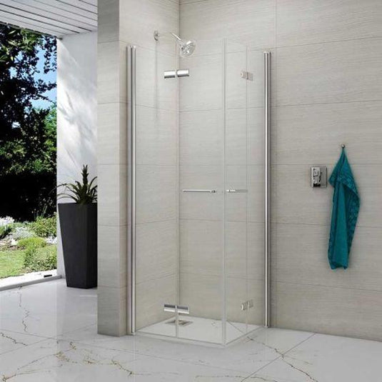 Merlyn 8 Series Double Folding Showerwall 800 x 800mm - M86102H - Envy Bathrooms Ltd