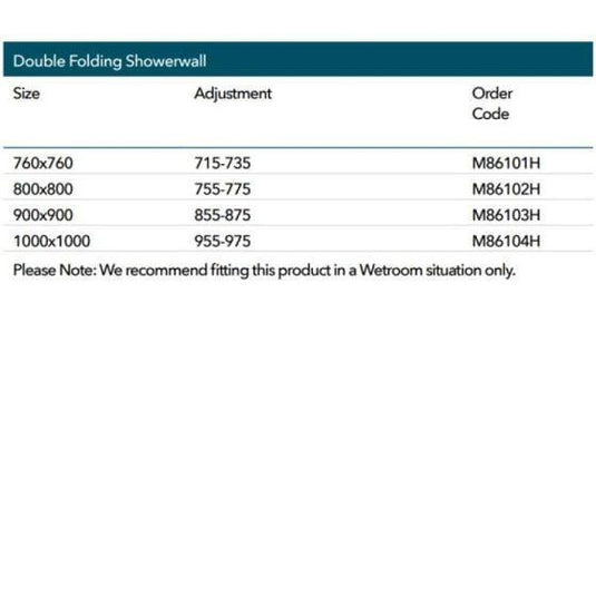 Merlyn 8 Series Double Folding Showerwall 900 x 900mm - M86103H - Envy Bathrooms Ltd