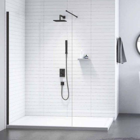Merlyn Black Frameless Wetroom Panel 1100mm Showerwall - 8W11MB - Envy Bathrooms Ltd