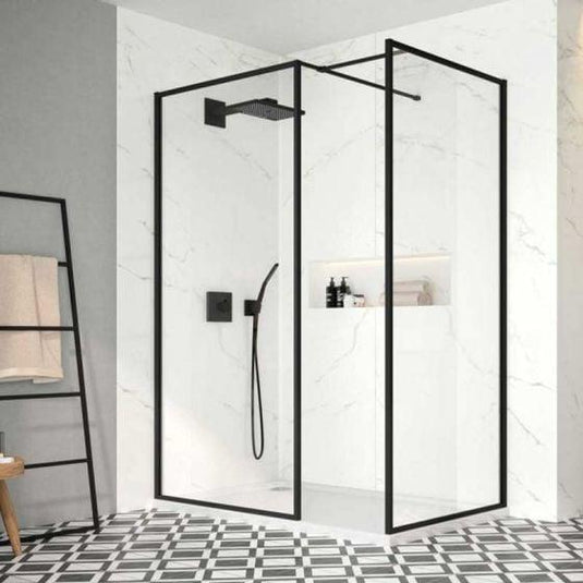 Merlyn Black Framed Wetroom Shower Wall Panel 1200mm - BLKFSW120 - Envy Bathrooms Ltd