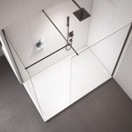 Merlyn Black Frameless Wetroom Panel 1100mm Showerwall - 8W11MB - Envy Bathrooms Ltd