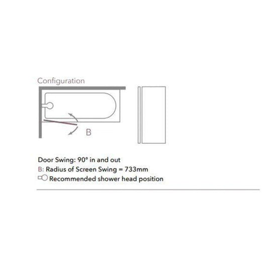 Merlyn Ionic 800mm Single Square Bath Screen with Towel Rail - MB2T - Envy Bathrooms Ltd