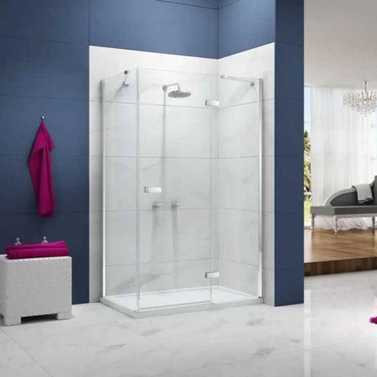 Merlyn Ionic Essence 1000+mm Frameless Hinge & Inline Shower Door - Chrome - A0111O0 - Envy Bathrooms Ltd