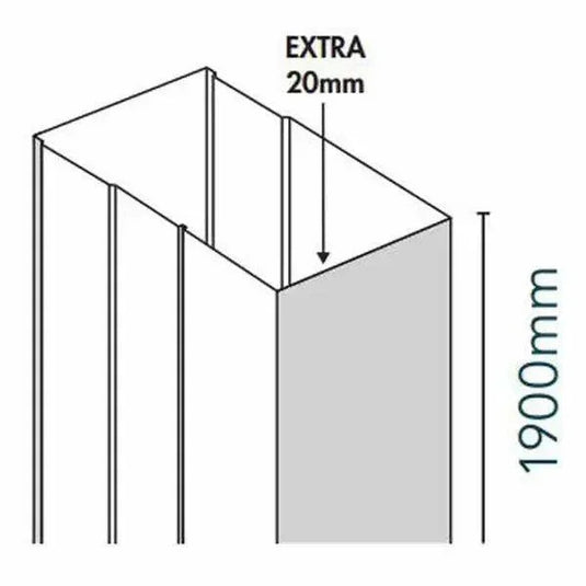 Merlyn Ionic Essence Extension Profile - DWH14B0 - Envy Bathrooms Ltd