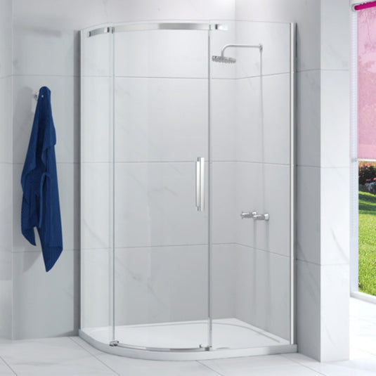 Merlyn Ionic Essence Frameless 1200mm x 900mm Offset Quadrant Single Shower Enclosure - Left Handed - Chrome - A0101KH