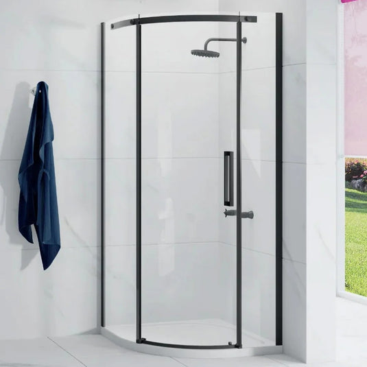Merlyn Ionic Essence Frameless 900mm x 900mm Quadrant Single Shower Enclosure - Left Handed - Black - BLKFQ90L