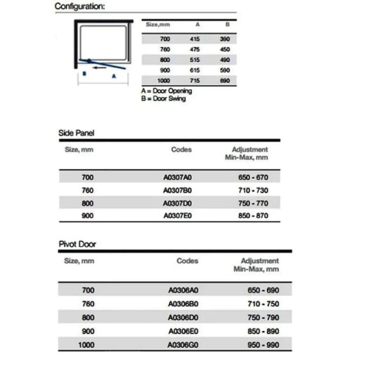 Merlyn Ionic Express 800mm Pivot Shower Door - Chrome - A0306D0 - Envy Bathrooms Ltd