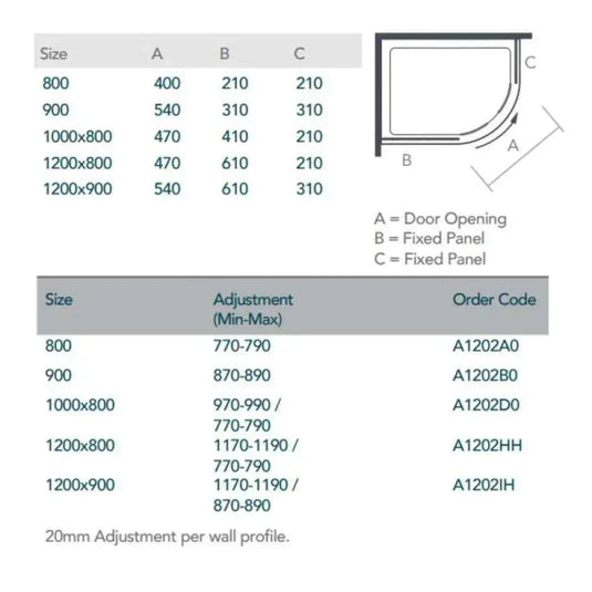 Merlyn Ionic Source 1200mm x 900mm Offset Quadrant Shower Enclosure - Chrome - A1202IH - Envy Bathrooms Ltd