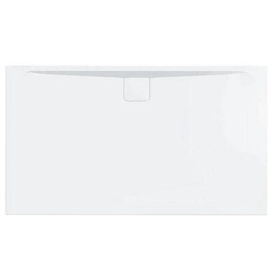 Rectangular white anti-slip shower tray with central drain, 1700x900mm, modern design