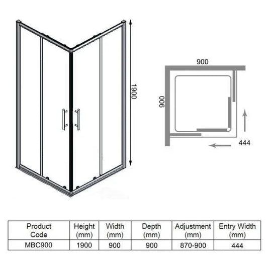 Merlyn MBOX 1000mm Corner Entry Shower Door - Chrome - MBC1000 - Envy Bathrooms Ltd